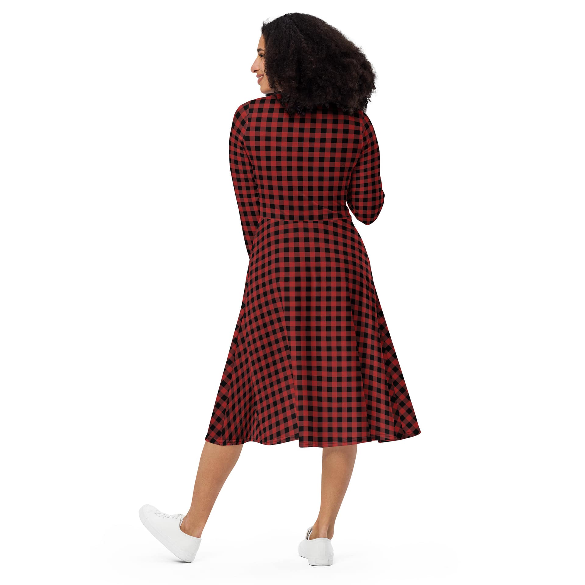 all over print long sleeve midi dress all over print long sleeve midi dress