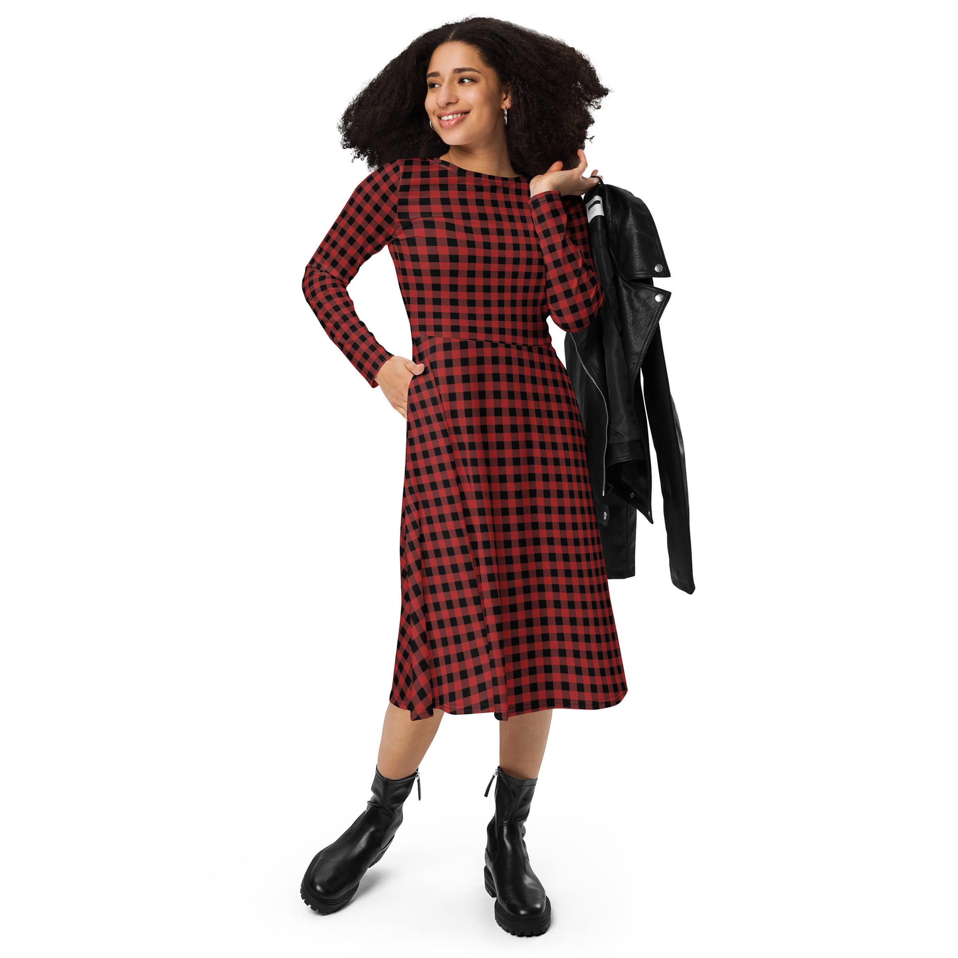 all over print long sleeve midi dress all over print long sleeve midi dress