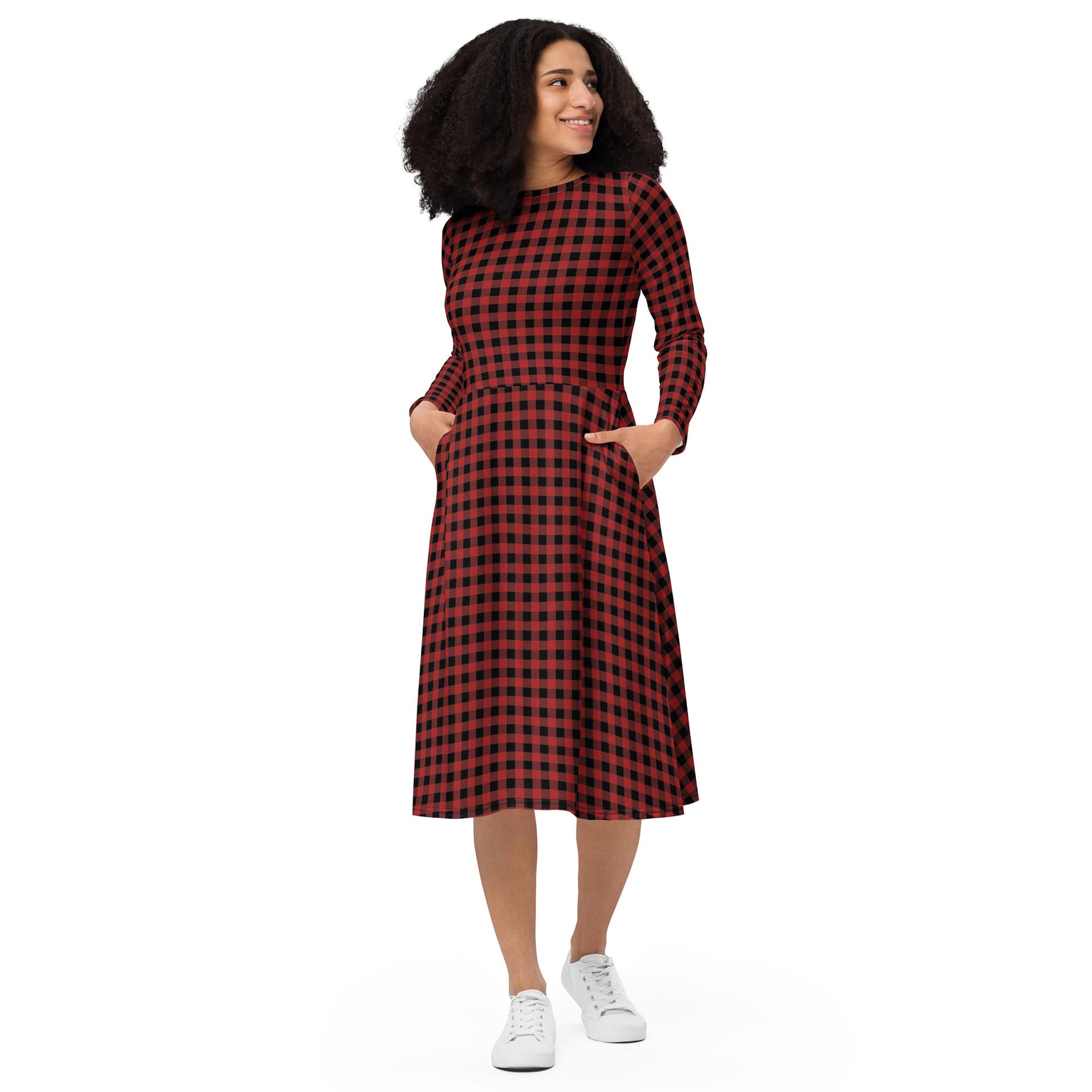 all over print long sleeve midi dress all over print long sleeve midi dress