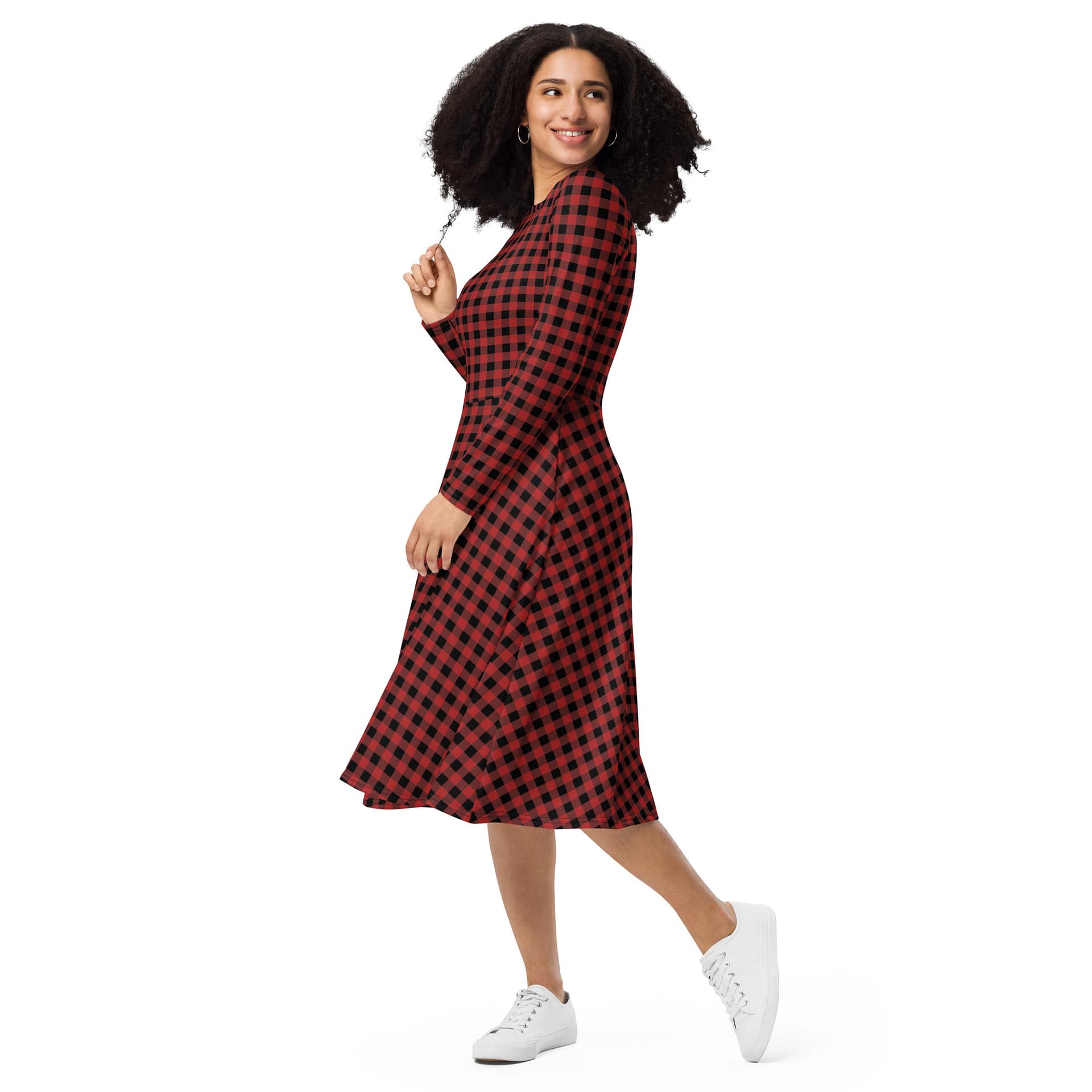 all over print long sleeve midi dress all over print long sleeve midi dress